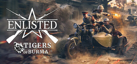 Enlisted official Steam store header key art depicting WWII combat